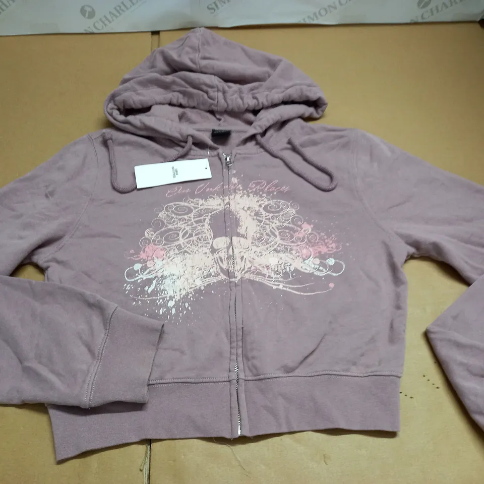 URBAN OUTFITTERS LILAC ZIP THROUGH HOODIE - M