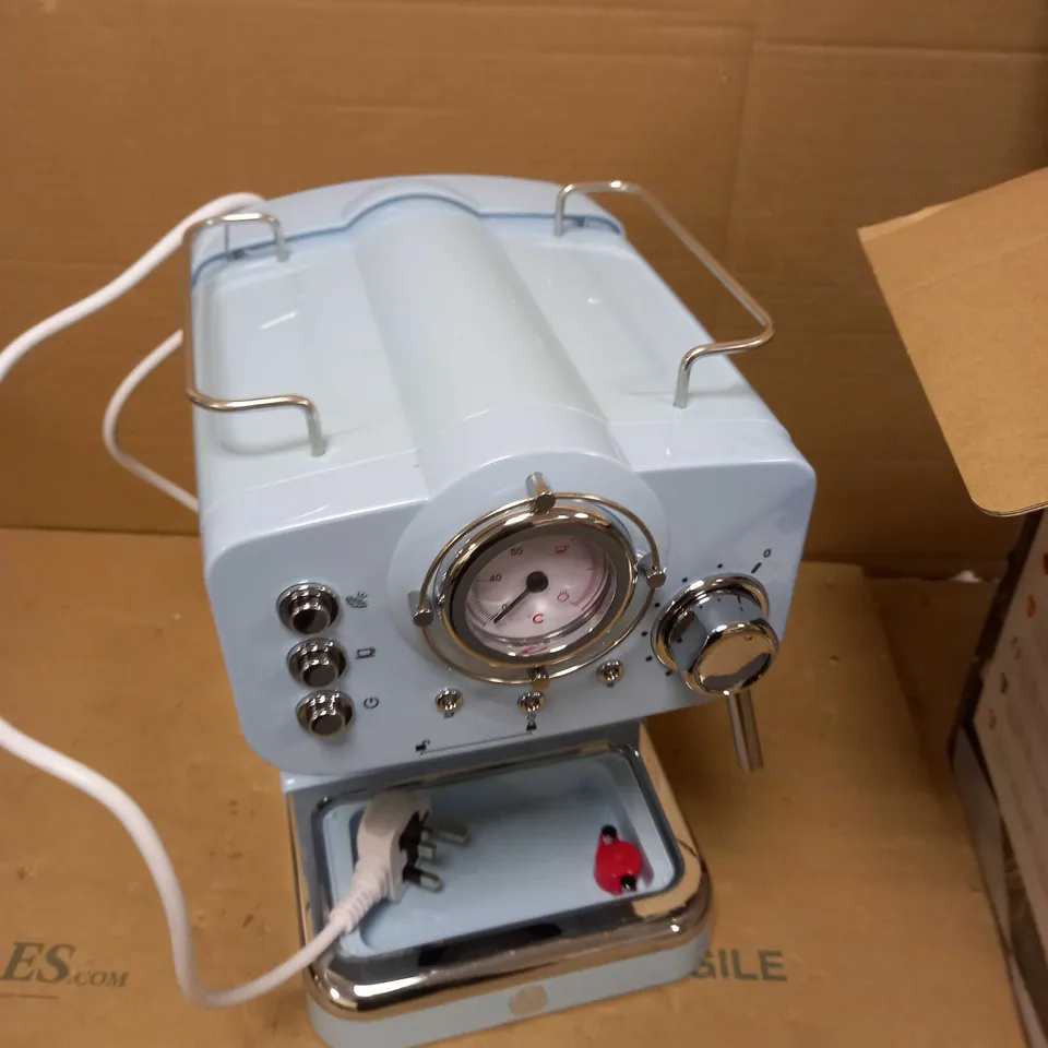 SWAN RETRO PUMP ESPRESSO COFFEE MACHINE - BLUE