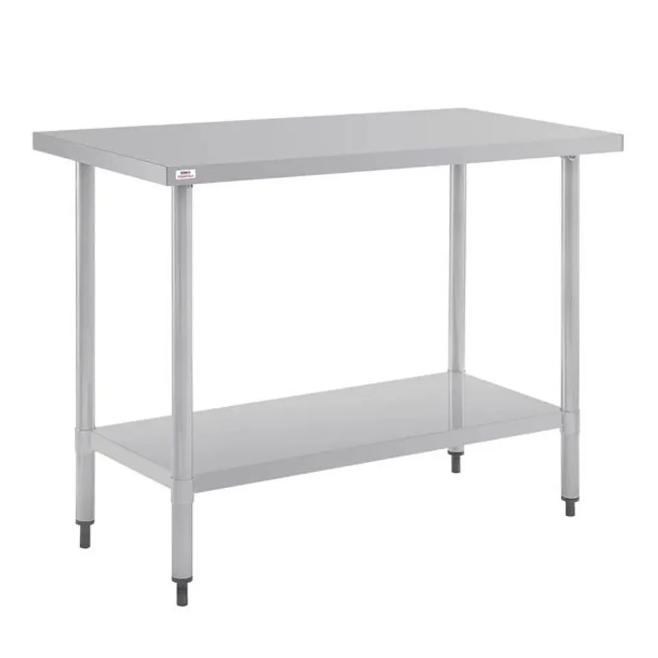 BOXED NISBETS ESSENTIALS SELF ASSEMBLY STAINLESS STEEL TABLE 1200 X 600MM
