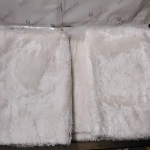 BOXED SOLID MACHINE WOMEN / POWER LOOMED OFF-WHITE RUG - 5 x 8'