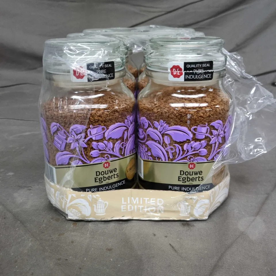 LOT OF 6 JARS OF DOUWE EGBERTS PURE INDULGENCE DARK ROAST COFFEE 190G PER JAR
