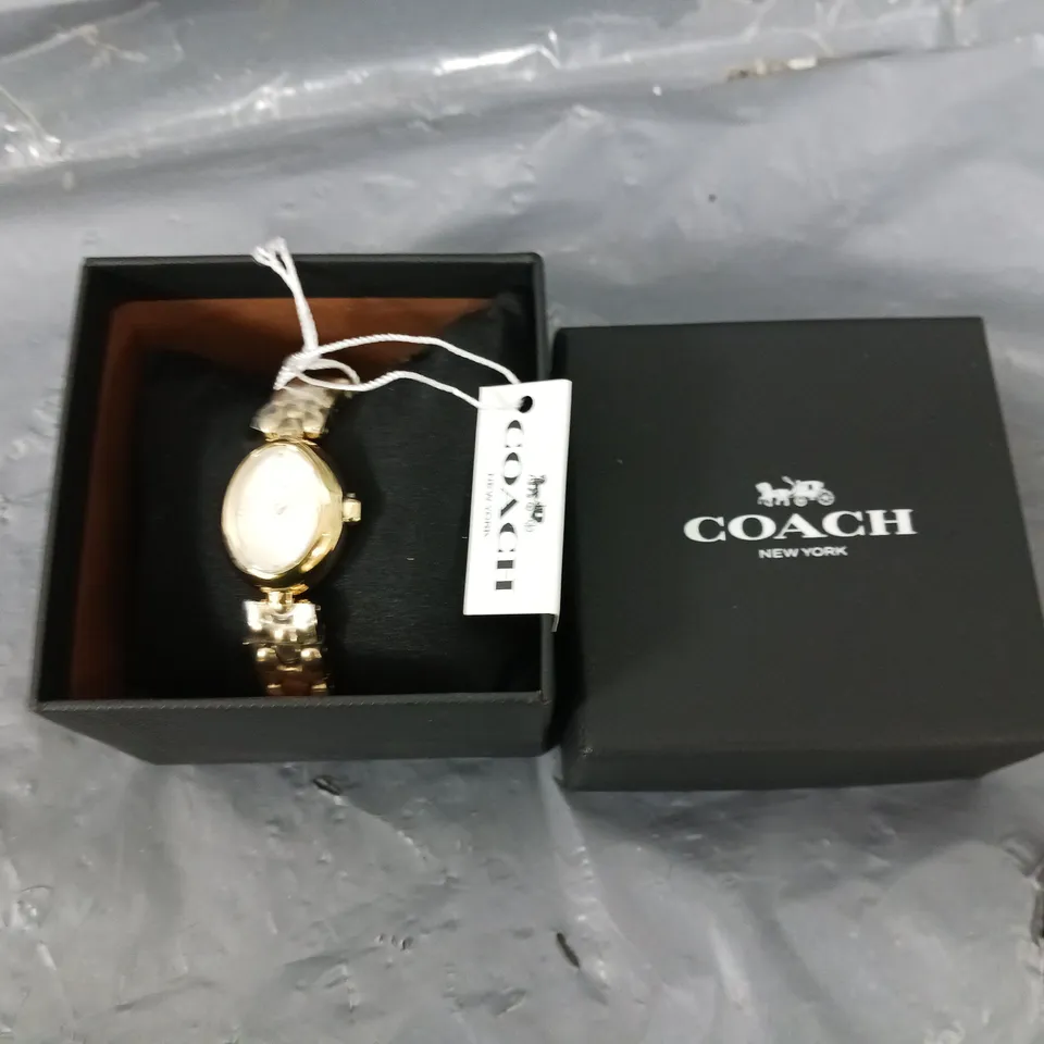 COACH LADIES SAMMY 22MM OVAL GOLD IP WATCH