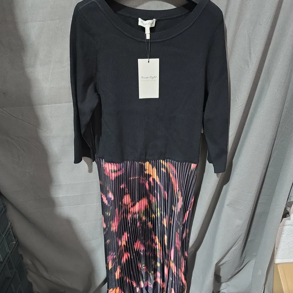 PHASE EIGHT RHEA ABSTRACT DRESS IN BLACK MULTI - SIZE 18