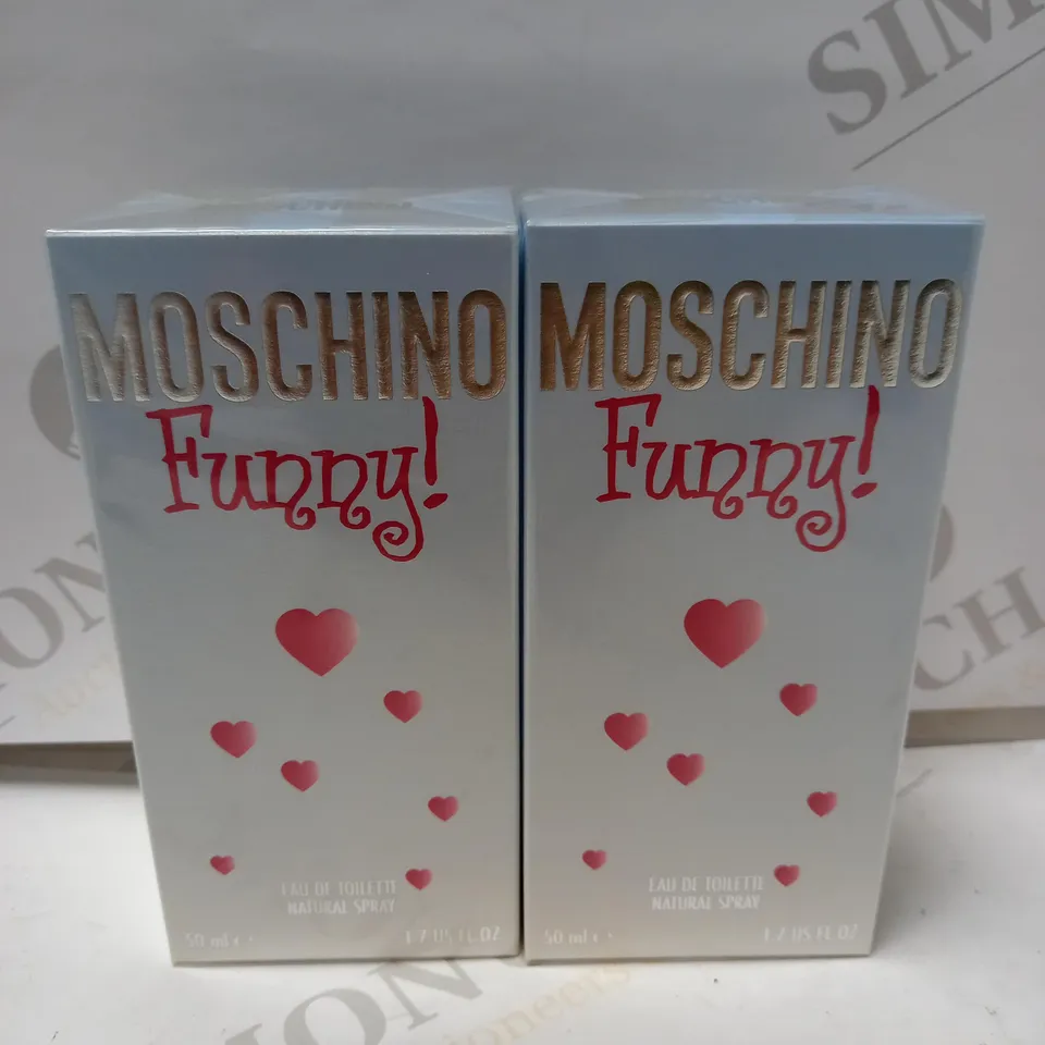 LOT OF 2 X 50ML MOSCHINO FUNNY EAU DE TOILETTE SPRAY