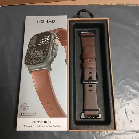 NOMAD MODERN BAND LEATHER APPLE WATCH STRAP - BROWN - FOR 45/46/49MM