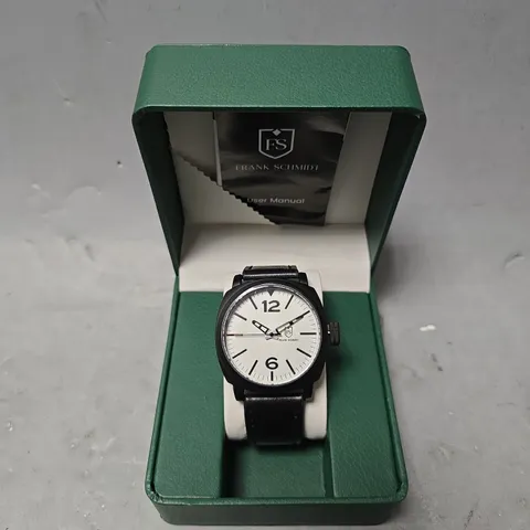 BOXED FRANK SCHMIDT CLASSIC WHITE DIAL WATCH