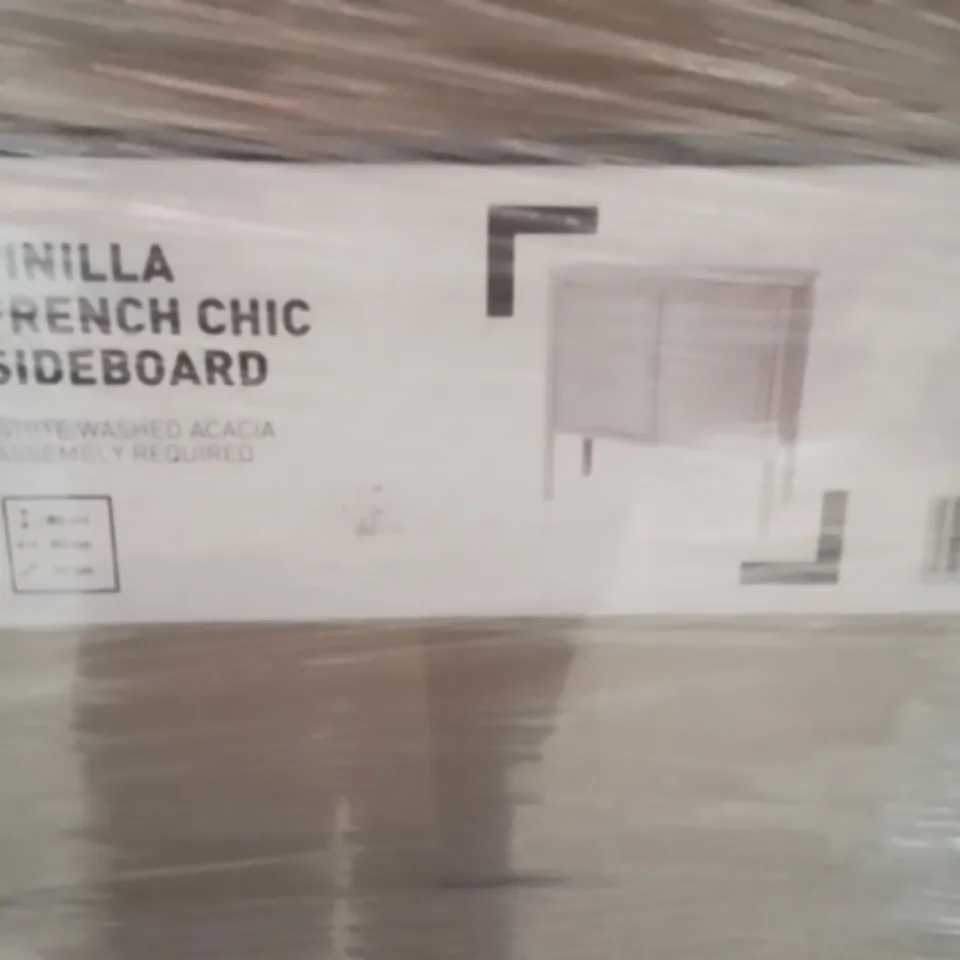PALLET CONTAINING A LARGE QUANTITY OF BRAND NEW PINILLA FRENCH CHIC SIDEBOARDS 
