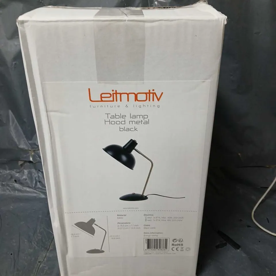 LOT OF 4 LEITMOTIV HOOD METAL TABLE LAMP BLACK