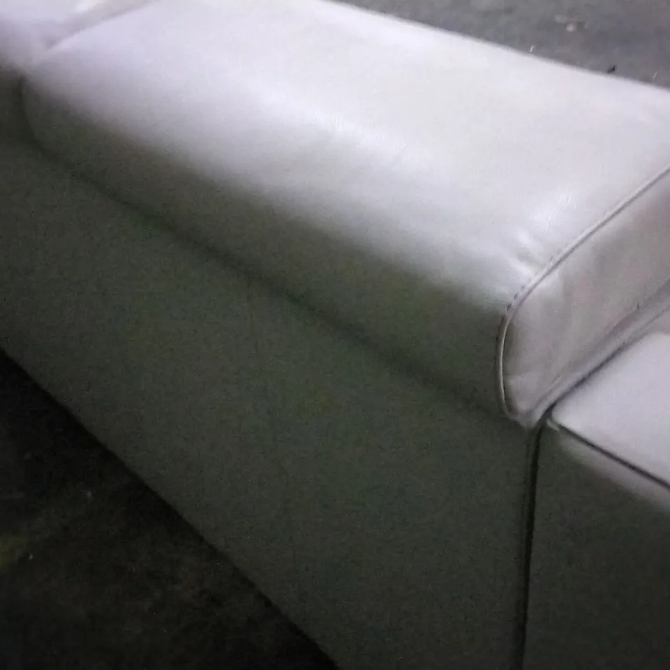 QUALITY ITALIAN DESIGNER RICCARDO TWO SEATER SOFA WITH ADJUSTABLE HEADRESTS CAPPUCCINO LEATHER