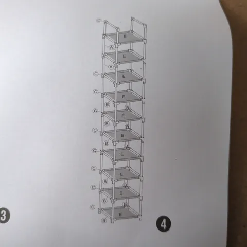 10 TIER STORAGE RACK IN BLACK