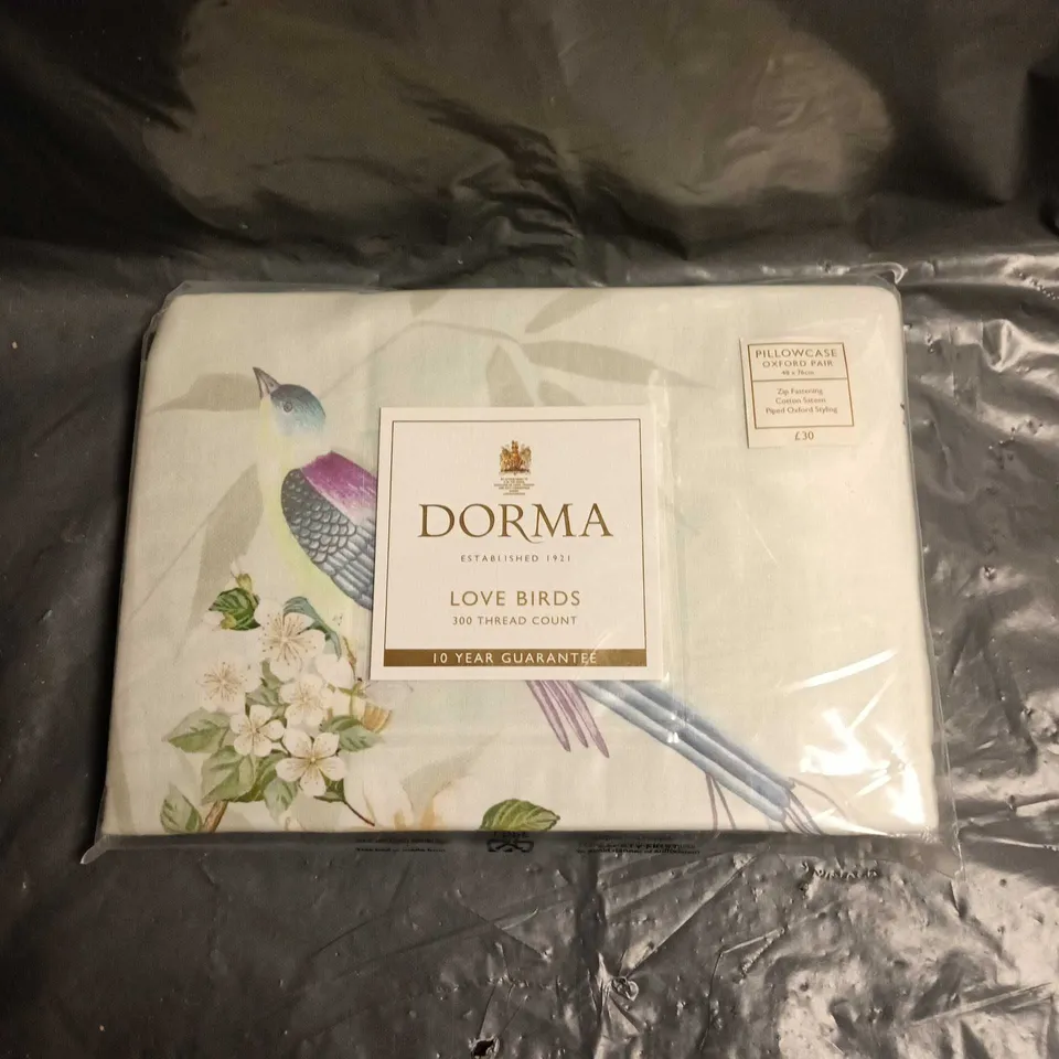 DORMA LOVE BIRDS OXFORD PILLOWCASE PAIR