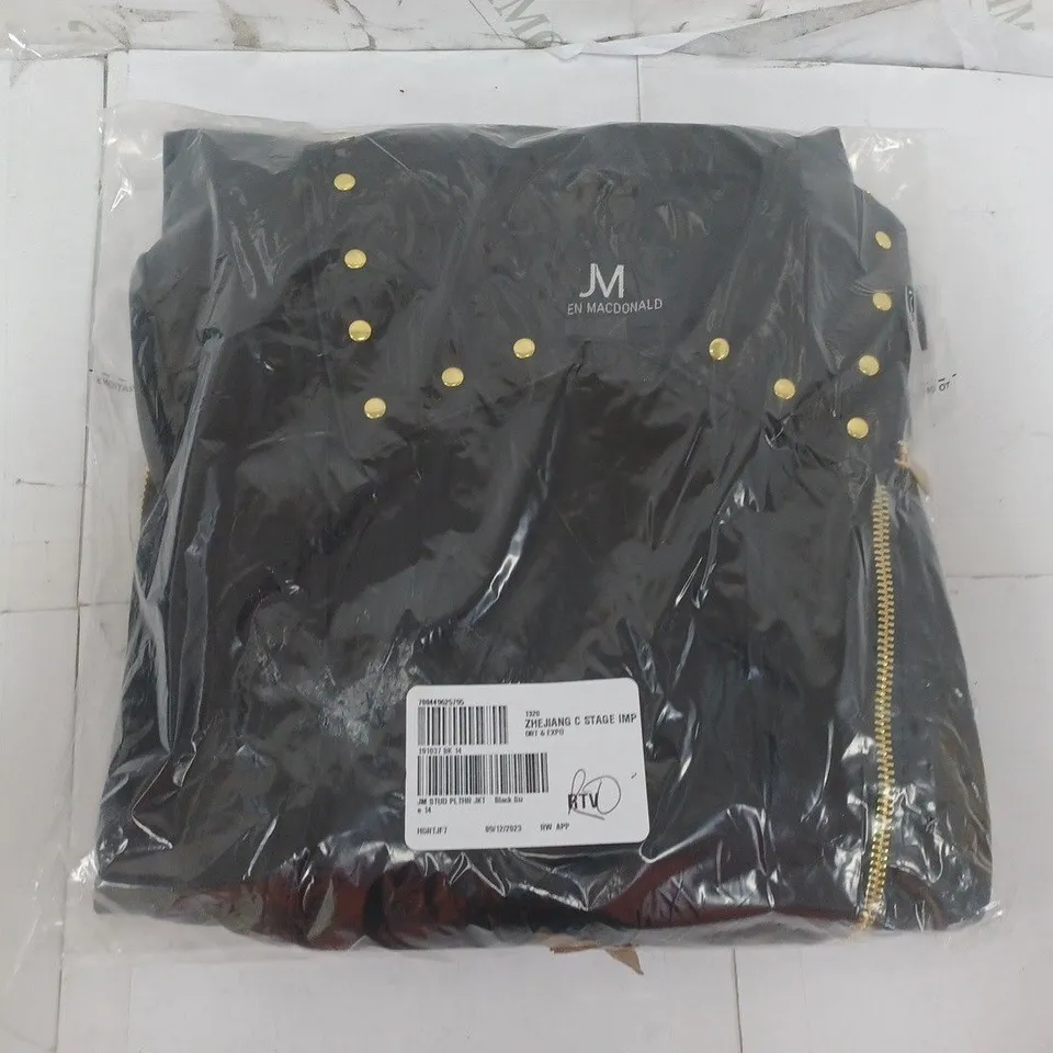 JULIEN MACDONALD STUD JACKET IN BLACK/GOLD - SIZE 14