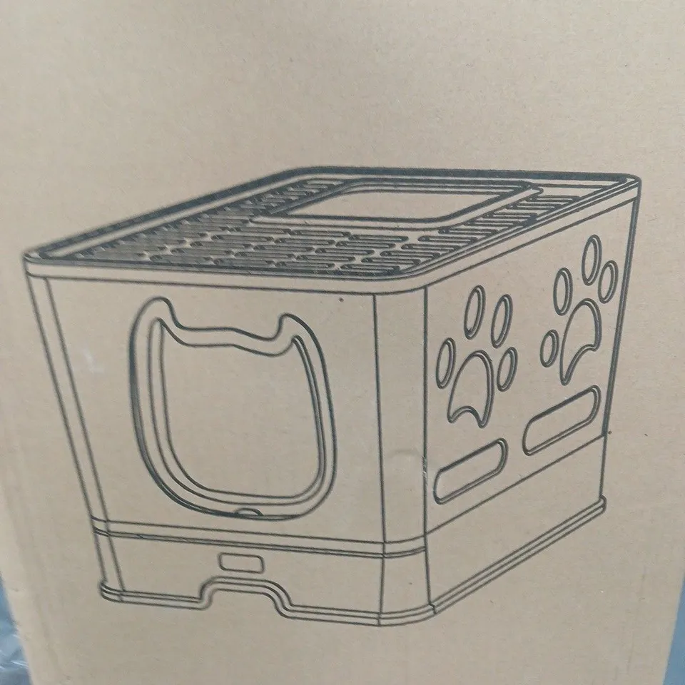 CAT LITTER BOX / CRATE MSP-13 – GREY/BLACK, 37 X 11.7 X 44 CM