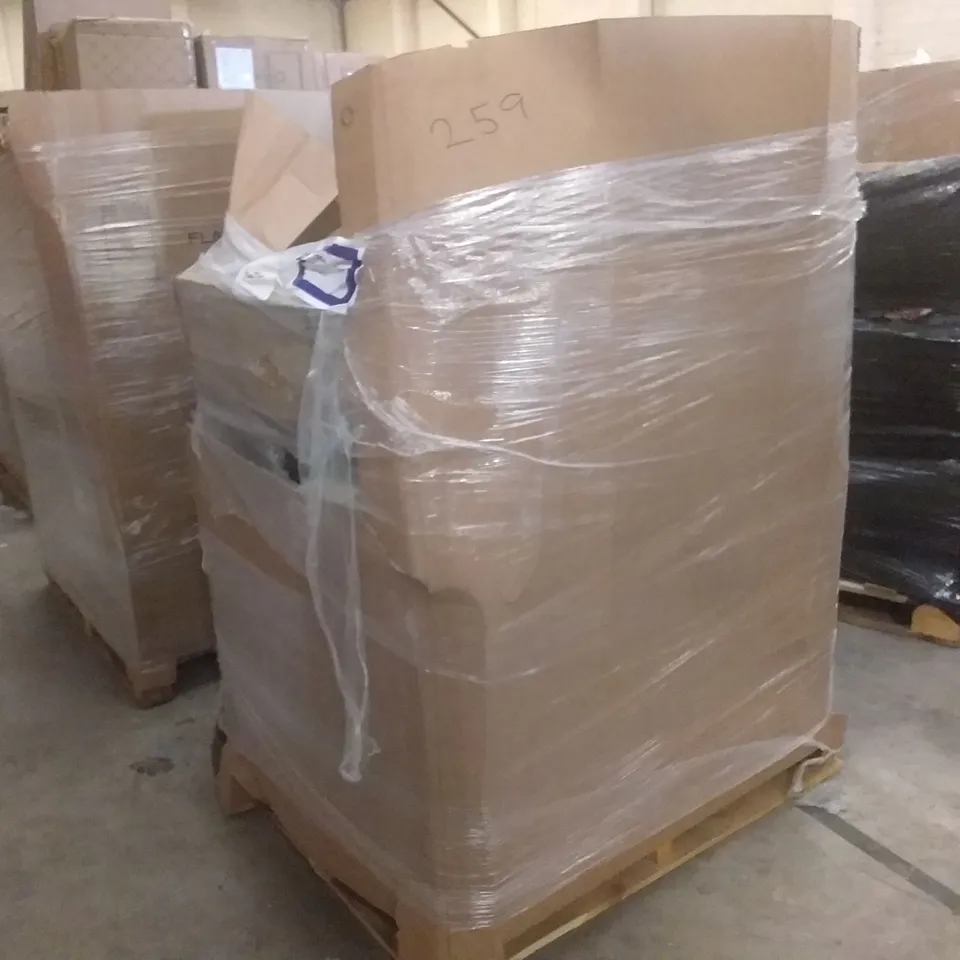 PALLET OF ASSORTED ITEMS INCLUDING KIDS SCOOTER, PARZUNE ELECTRIC PATIO HEATER, MDF FRAME BLACK BOARD, TINSEL TIME SILVER STANDING SANTA, DRY ERASE CALANDER, TOPLUS YOGA MAT