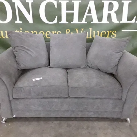 QUALITY DESIGNER 2 SEATER SOFA - GREY FABRIC