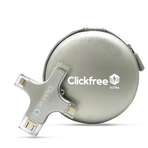 CLICKFREE ULTRA 128GB UNIVERSAL PHOTO & VIDEO BACKUP DEVICE W/ AI EDITING SUITE FOR IPHONE AND IPAD