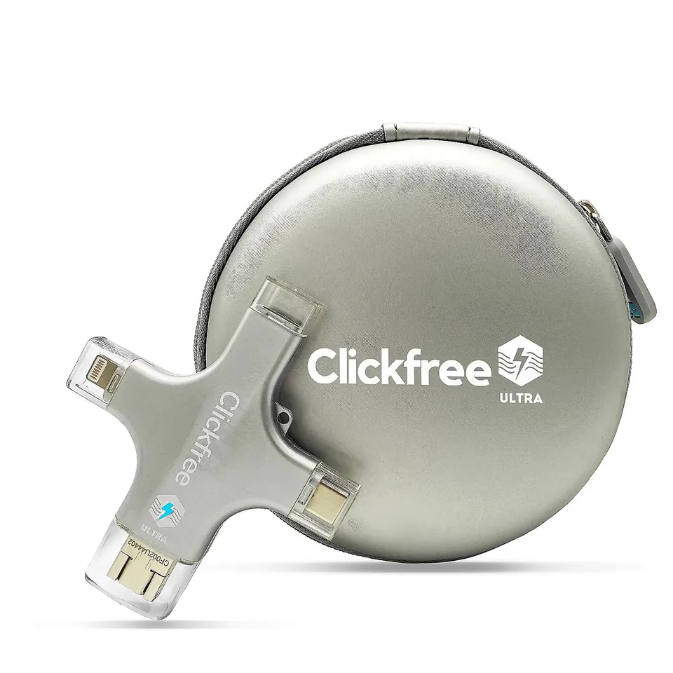 CLICKFREE ULTRA 128GB UNIVERSAL PHOTO & VIDEO BACKUP DEVICE W/ AI EDITING SUITE FOR IPHONE AND IPAD