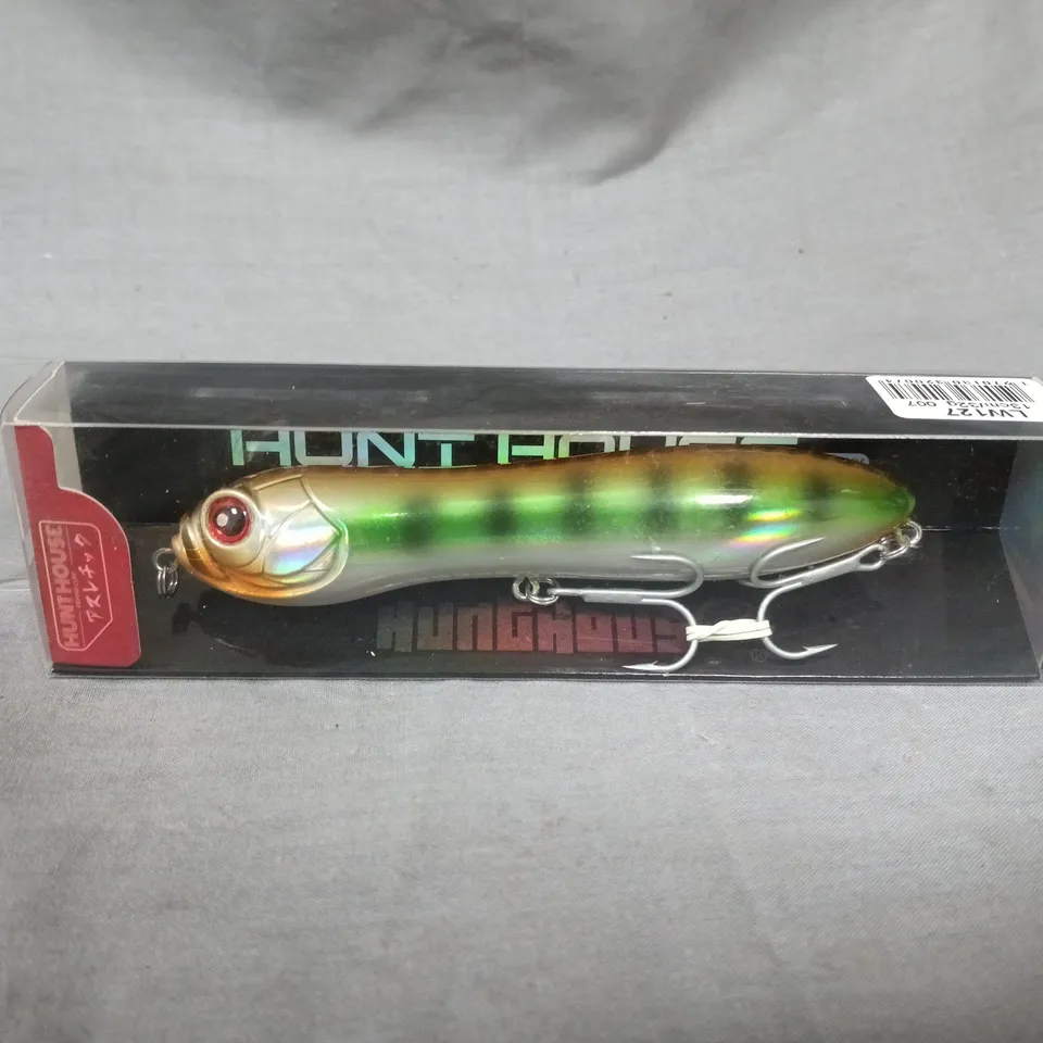 BOXED HUNT HOUSE FISHING LURE (GREEN/ORANGE/SILVER)