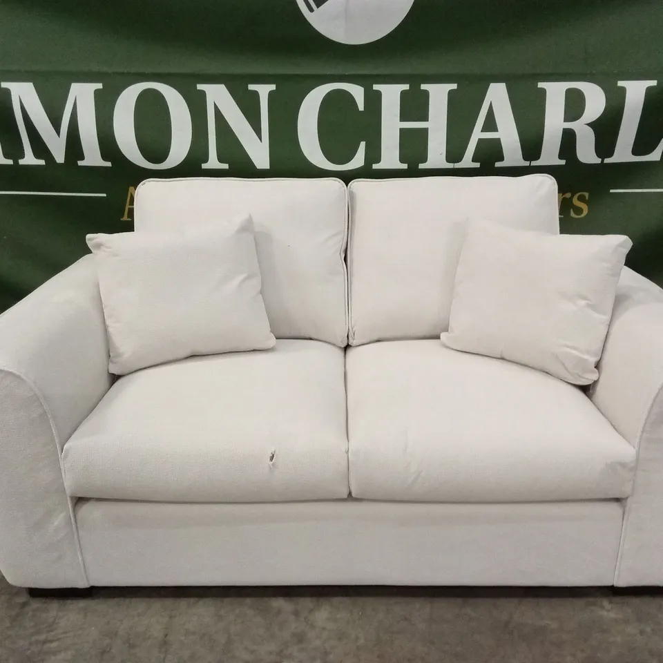 SEOUL 2 SEATER STANDARD BACK FABRIC SOFA - NATURAL RRP £699