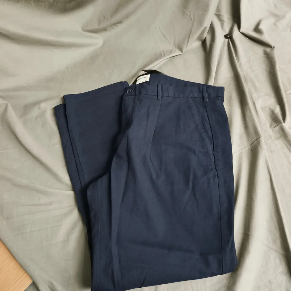 AUTOGRAPH NAVY TAPERED FIT TROUSERS, W42 L31