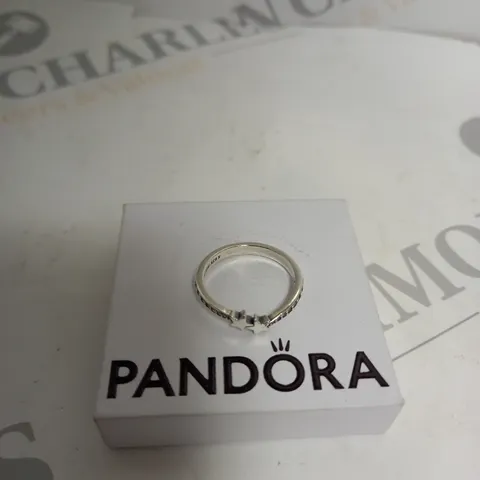 BOXED PANDORA TWIN STAR SILVER RING