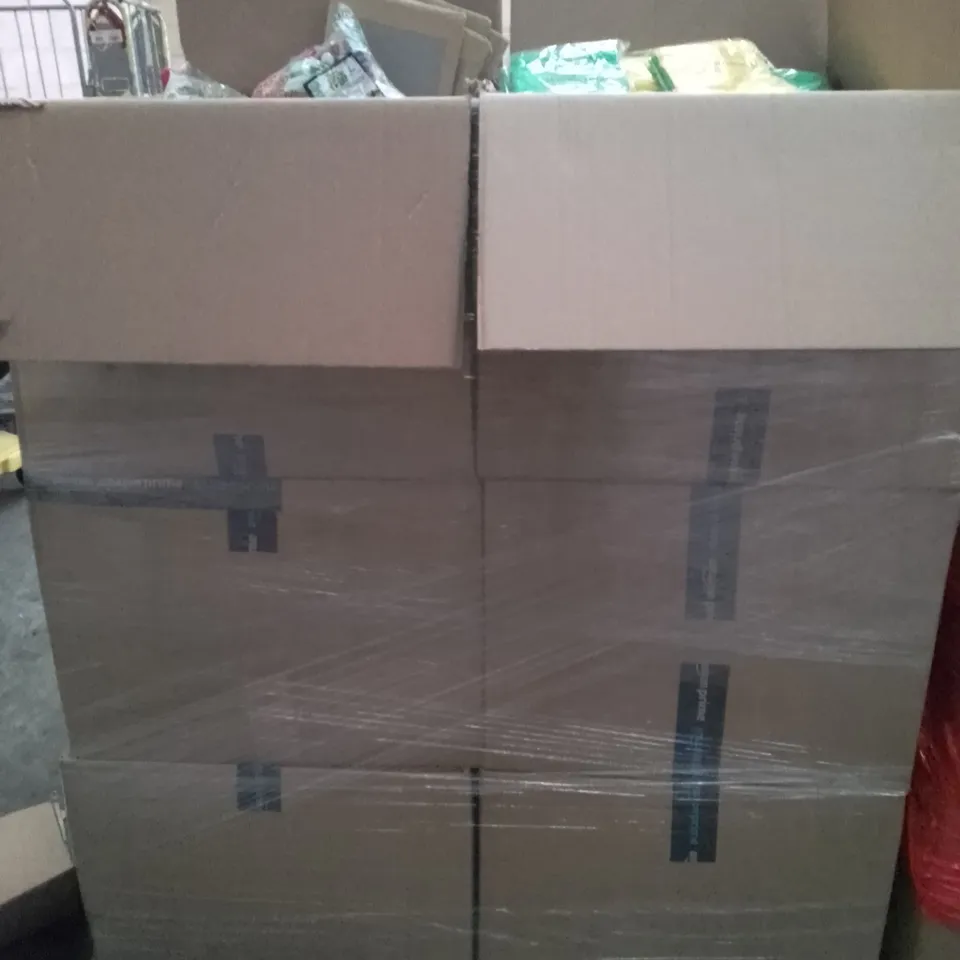 UNPROCESSED PALLET OF ASSORTED HOUSEHOLD GOODS TO INCLUDE SWIZZLES SWEET, CREASE FREE HANGERS, AND MOTORCYCLE MIRROR