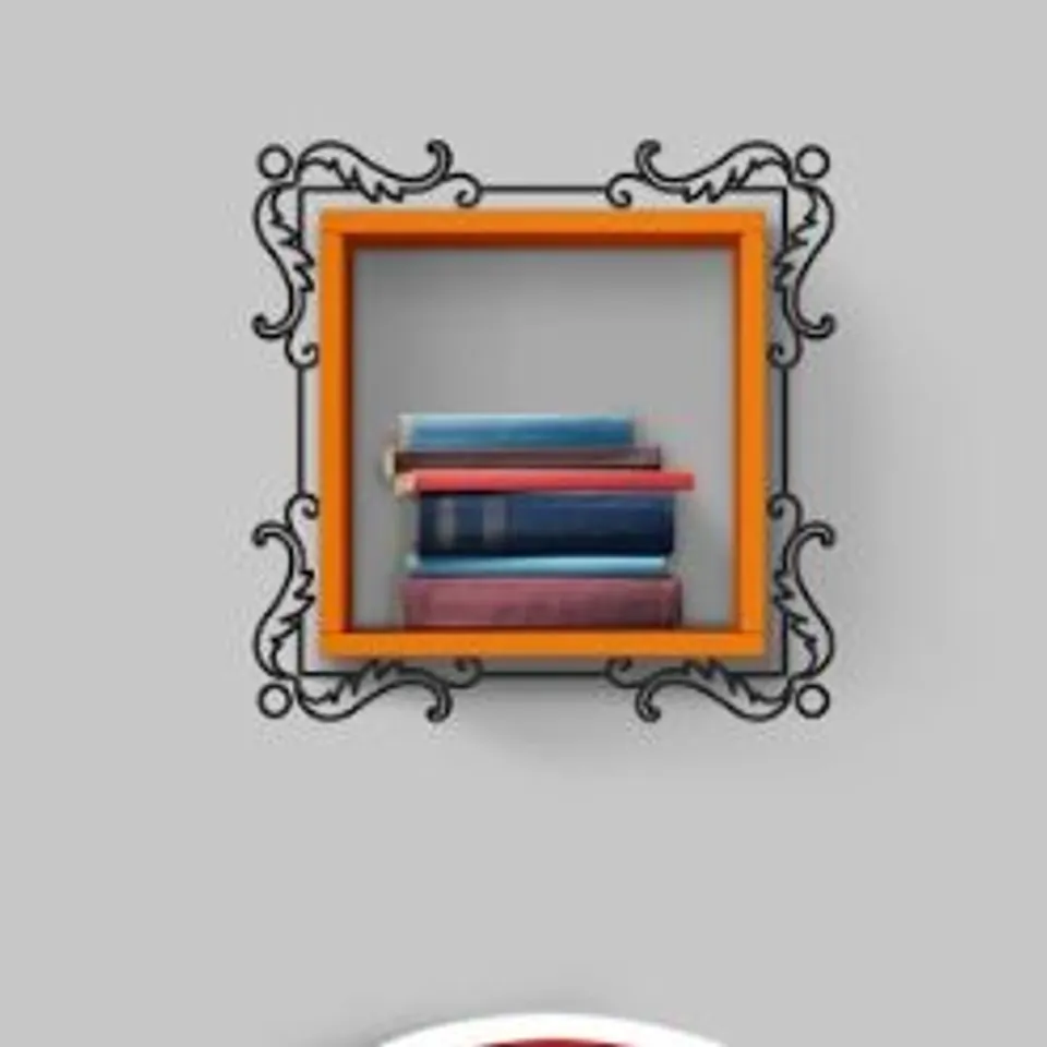 BRAND NEW BOXED ORANGE PHOTOFRAME SHELVING UNIT
