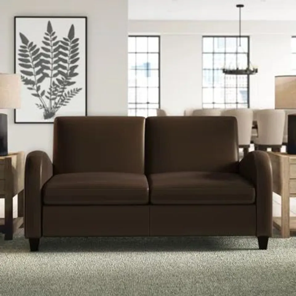 BOXED ELLISURG 2 SEATER FOLD OUT SOFA BED - CHESTNUT