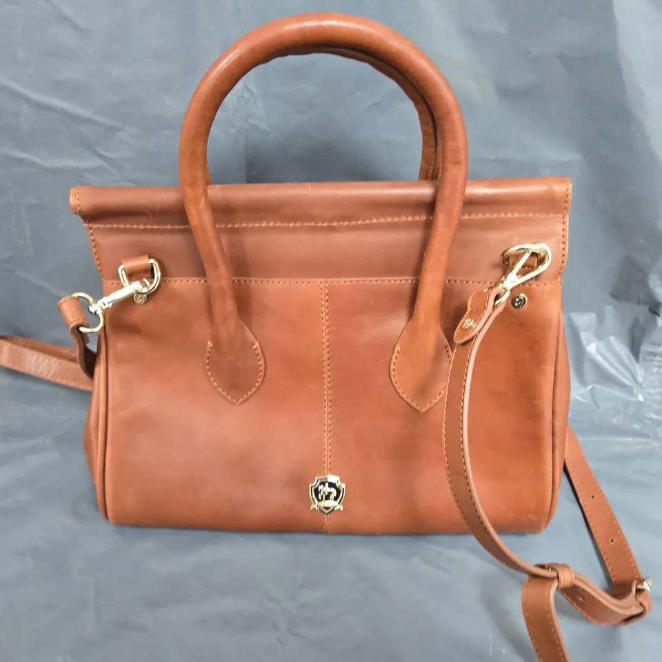 PAUL COSTELLOE BROWN LEATHER BAG