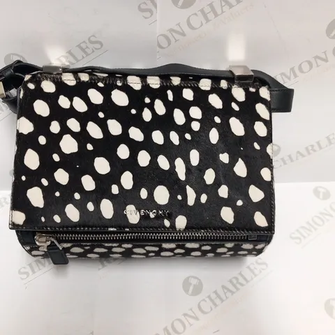 GIVENCHY PANDORA SHOULDER PONY STYLE WHITE SPOT BAG