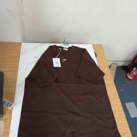 GYMHARK OVERSIZE T-SHIRT BROWN SIZE MEDIUM