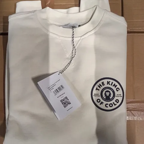 BOX OF BRASS MONKEY SWEATS - OFF WHITE SIZE SMALL APPROXIMATELY 10