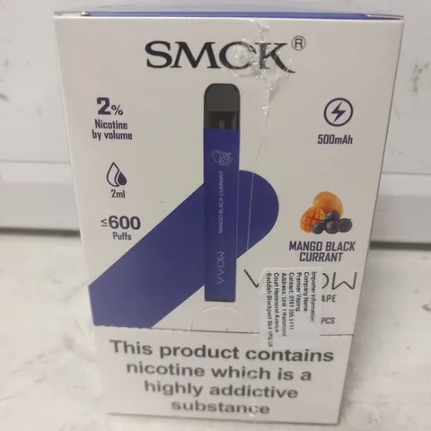 BOXED AND SEALED SMOK VVOW DISPOSABLE VAPE 10 PACK MANGO BLACK CURRANT