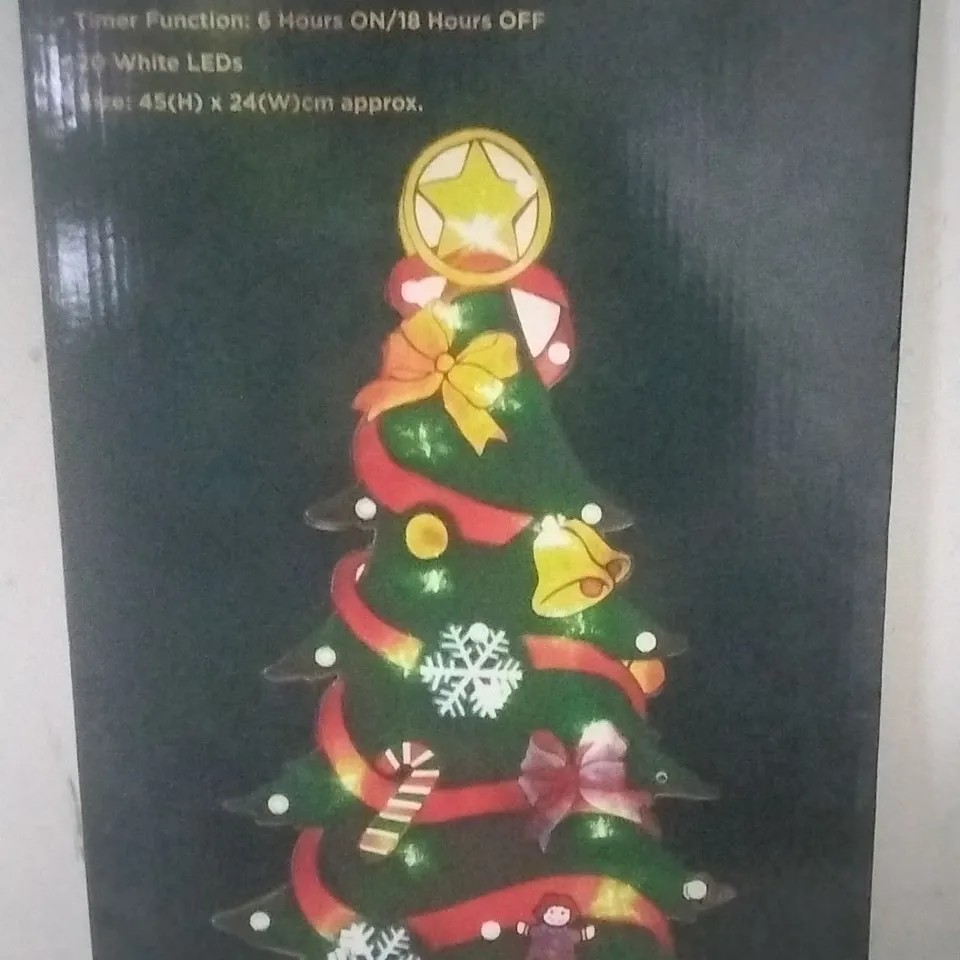 BOXED CHRISTMAS TREE SILHOUETTE WINDOW LIGHT 