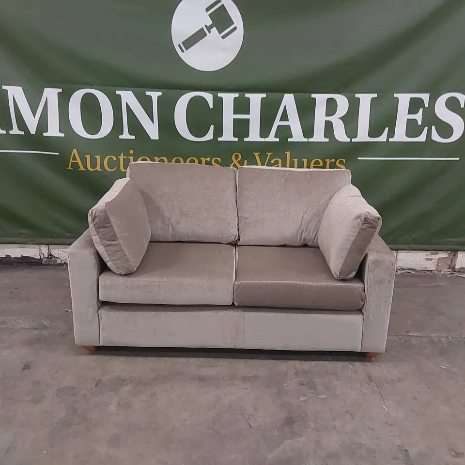 QUALITY DESIGNER VELVET UPHOLSTERED SOFA 