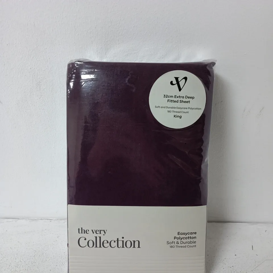 32CM EXTRA DEEP FITTED SHEET IN BLACKCURRANT - KING