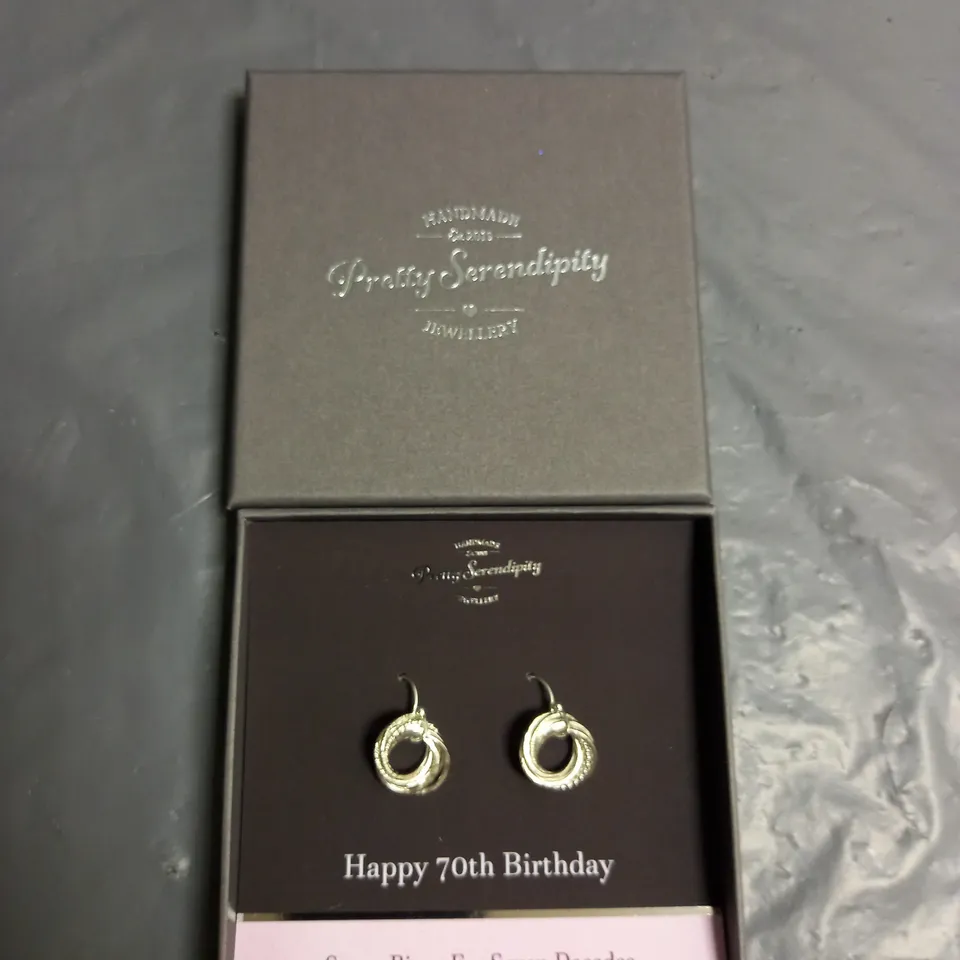 PRETTY SERENDIPITY 70TH BIRTHDAY 7 RING EARRINGS