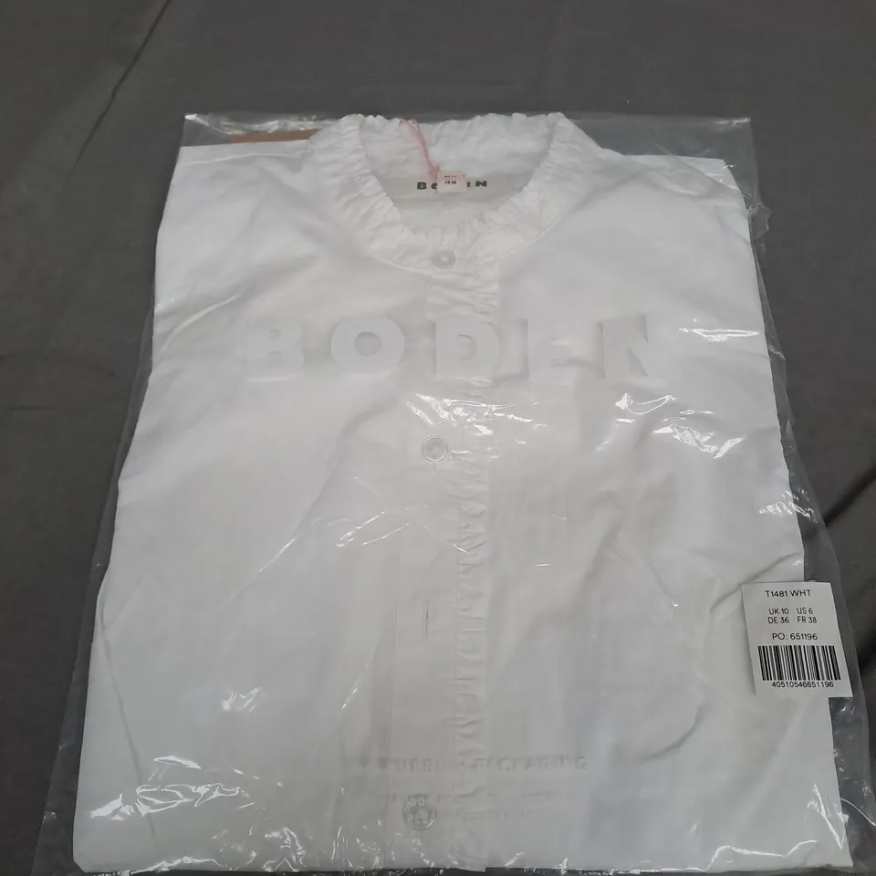 BODEN UK 10 WHITE SHIRT