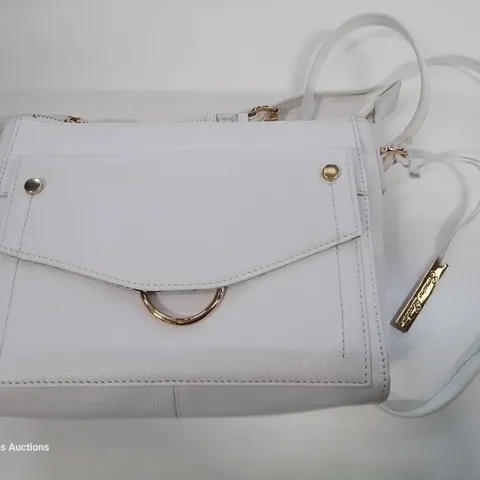 ASHWOOD GENUINE LEATHER HANDBAG IN WHITE