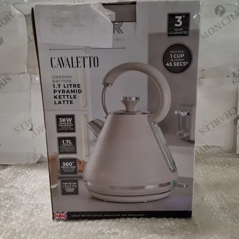 BOXED CAVALETTO CHROME EDITION 1.7 LITRE PYRAMID KETTLE LATTE