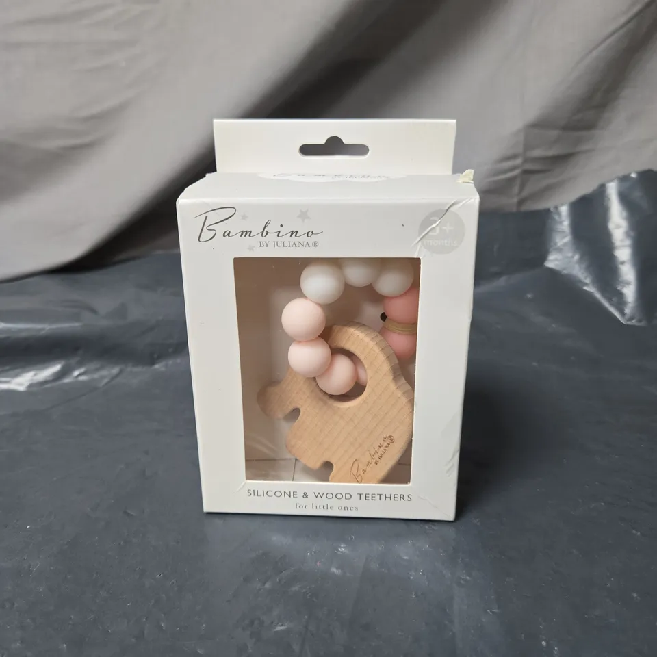 BAMBINO BY JULIANA SILICONE & WOOD TEETHERS FOR BABIES – 0+ MONTHS