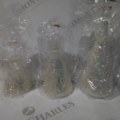 BOXED HOME REFLECTIONS SET OF 3 PRE-LIT GLASS ANGEL CANDLE HOLDERS