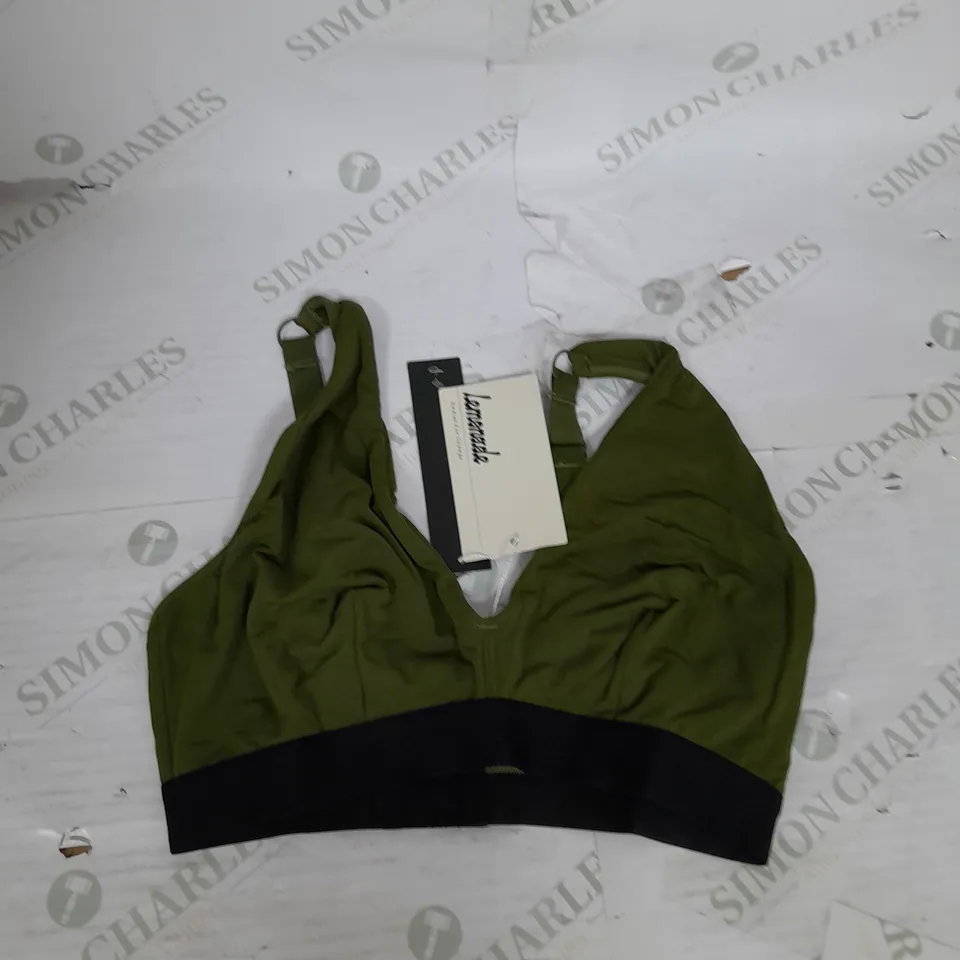 LEMONADE KHAKI DAYS MODAL FULLER CUP BRALETTE IN DARK GREEN AND BLACK SIZE 32-34 DD-FF