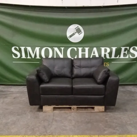 ARDEN ITALIAN LEATHER 2 SEATER SOFA - BLACK