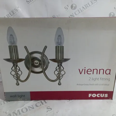 BOXED FOCUS VIENNA 2 LIGHT FITTING