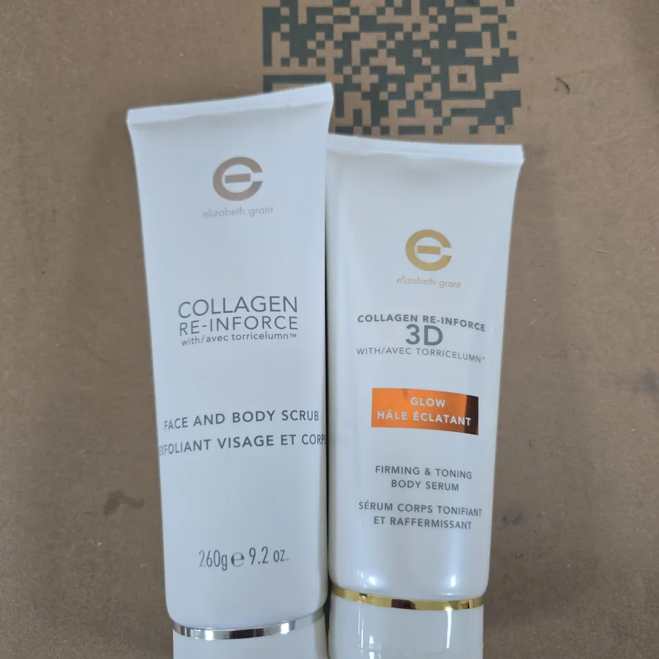 ELIZABETH GRANT COLLAGEN RE-INFORCE FACE & BODY SCRUB + 3D BODY SERUM (2 TUBES)