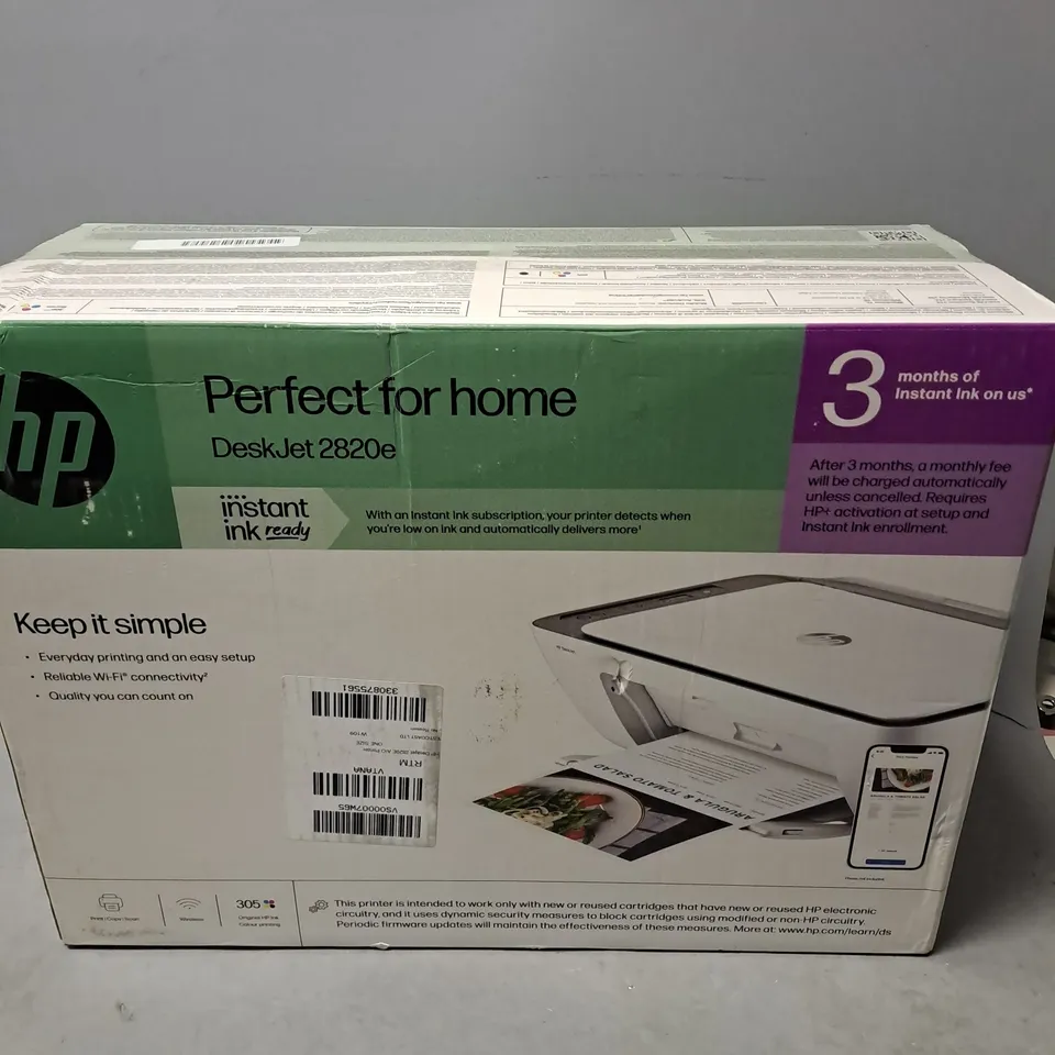 BOXED HP DESKJET 2820E PRINTER 