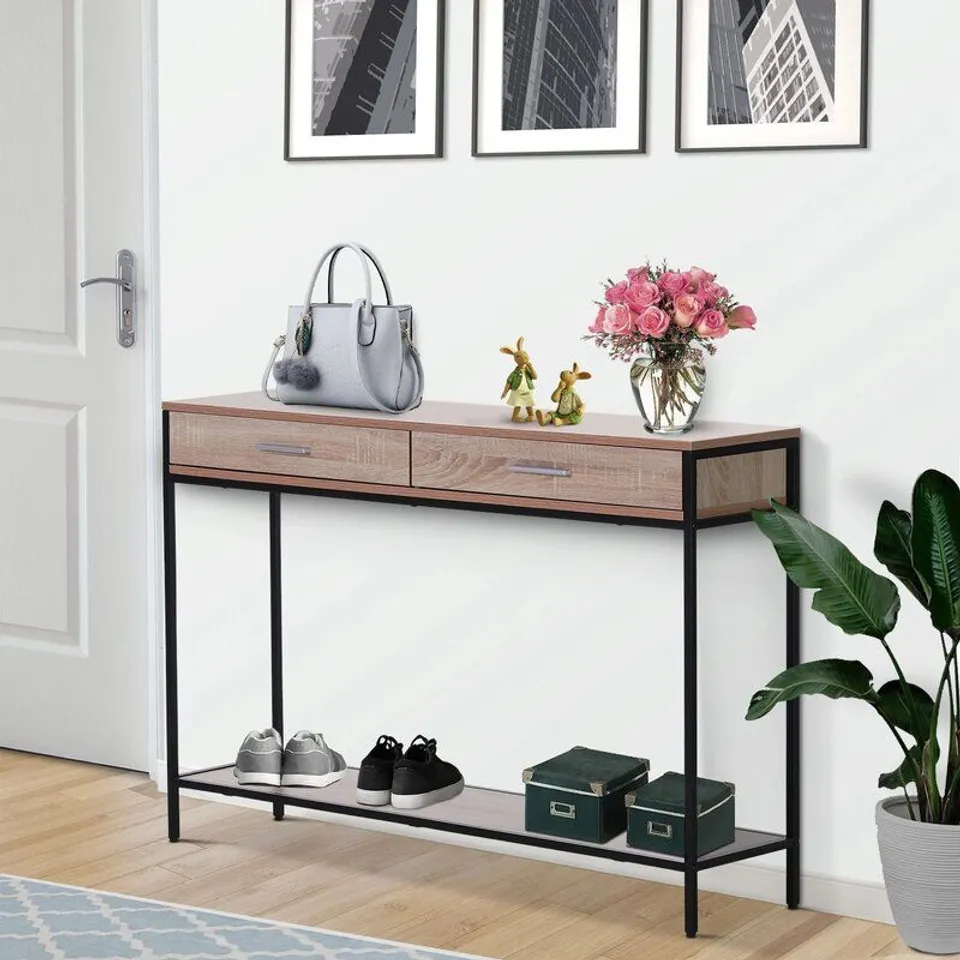 BOXED KERSTANSKI CONSOLE TABLE- TOP OAK