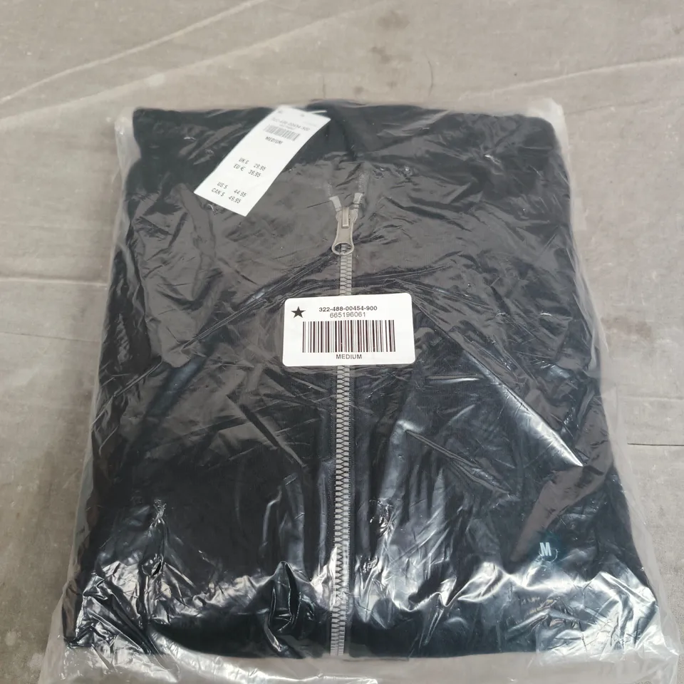 BAGGED HOLLISTER BOXY FIT ZIP HOODIE IN BLACK - MEDIUM