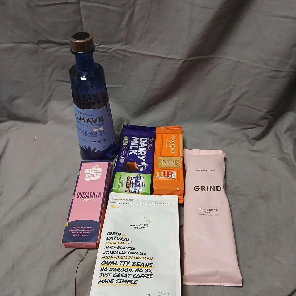 APPROXIMATELY 10 ASSORTED FOOD ITEMS TO INCLUDE -GRIND COFFEE, DAIRY MILK AND SIMPLY COOK